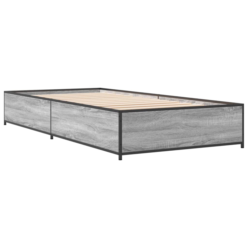 Bed Frame without Mattress Grey Sonoma 90x200 cm