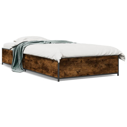 Bed Frame without Mattress Smoked Oak 75x190 cm Small Single