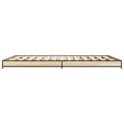 Bed Frame without Mattress Sonoma Oak 135x190 cm Double