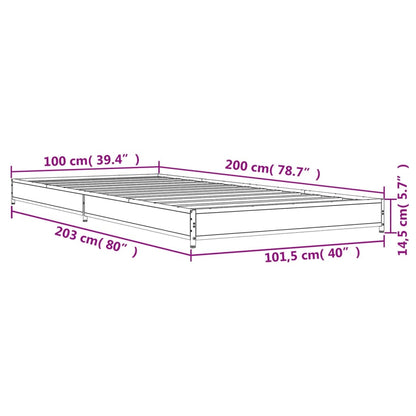 Bed Frame without Mattress Smoked Oak 100x200 cm