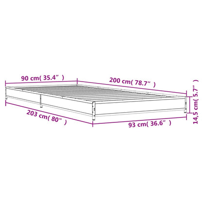Bed Frame without Mattress Grey Sonoma 90x200 cm