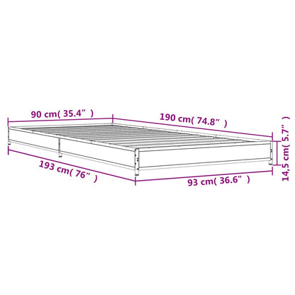 Bed Frame without Mattress Black 90x190 cm Single