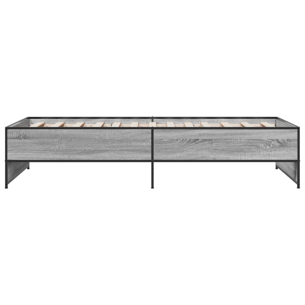 Bed Frame without Mattress Grey Sonoma 90x190 cm Single