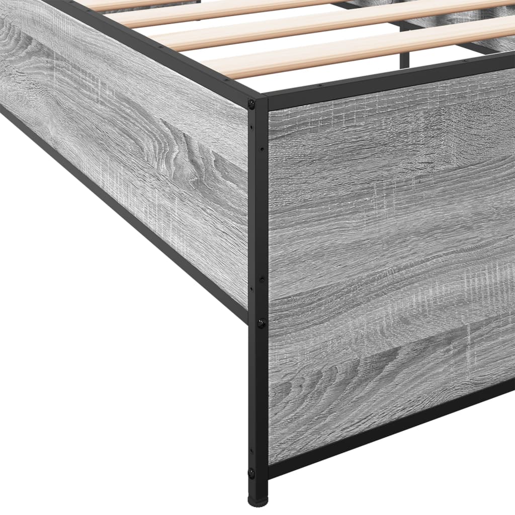 Bed Frame without Mattress Grey Sonoma 75x190 cm Small Single