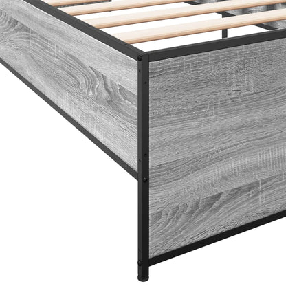 Bed Frame without Mattress Grey Sonoma 75x190 cm Small Single