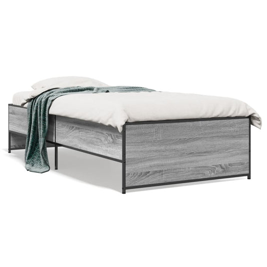 Bed Frame without Mattress Grey Sonoma 75x190 cm Small Single