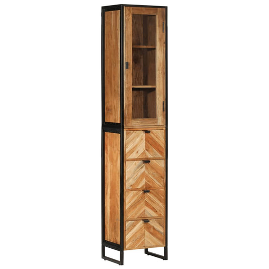 Bathroom Cabinet 40x27x190 cm Iron and Solid Wood Acacia