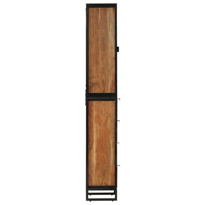 Bathroom Cabinet 40x27x190 cm Iron and Solid Wood Acacia