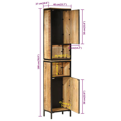 Bathroom Cabinet 40x27x180 cm Iron and Solid Wood Mango