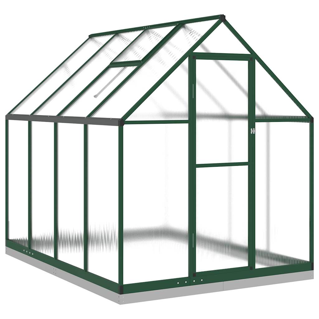 Greenhouse with Base Frame Green 224x169x202 cm Aluminium