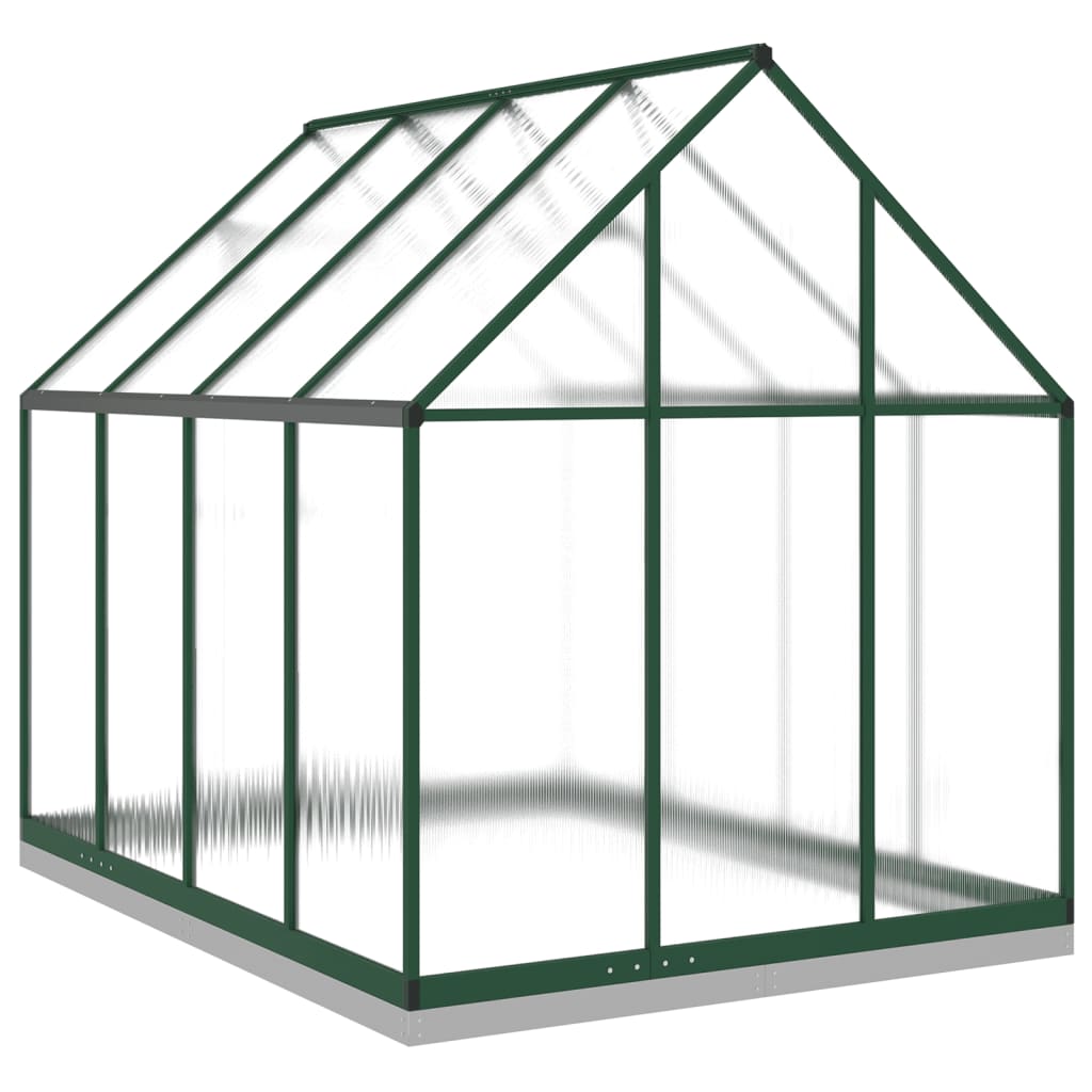 Greenhouse with Base Frame Green 224x169x202 cm Aluminium