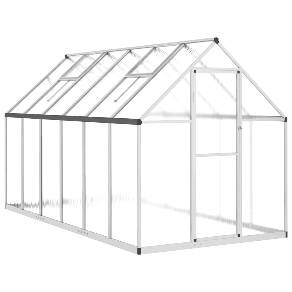 Greenhouse with Base Frame Silver 334x169x195 cm Aluminium