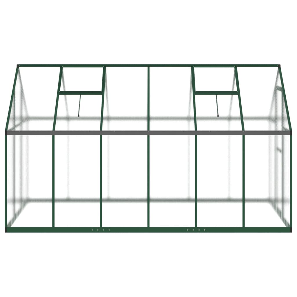 Greenhouse with Base Frame Green 334x169x195 cm Aluminium