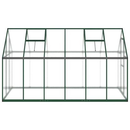 Greenhouse with Base Frame Green 334x169x195 cm Aluminium