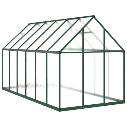 Greenhouse with Base Frame Green 334x169x195 cm Aluminium