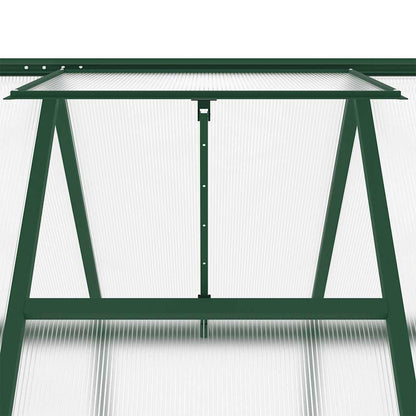 Greenhouse with Base Frame Green 334x169x195 cm Aluminium