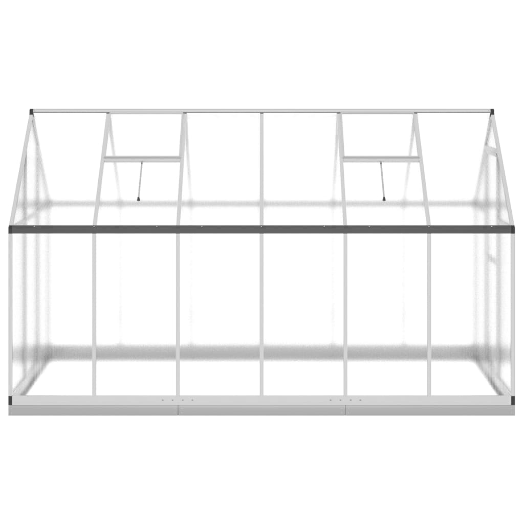 Greenhouse with Base Frame Silver 334x169x202 cm Aluminium