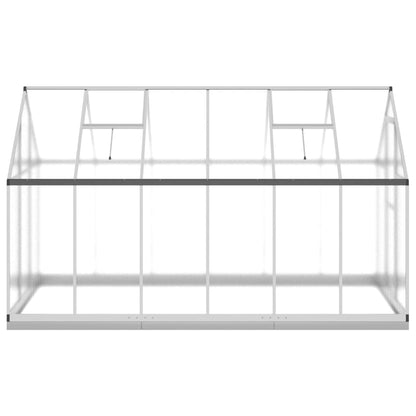 Greenhouse with Base Frame Silver 334x169x202 cm Aluminium