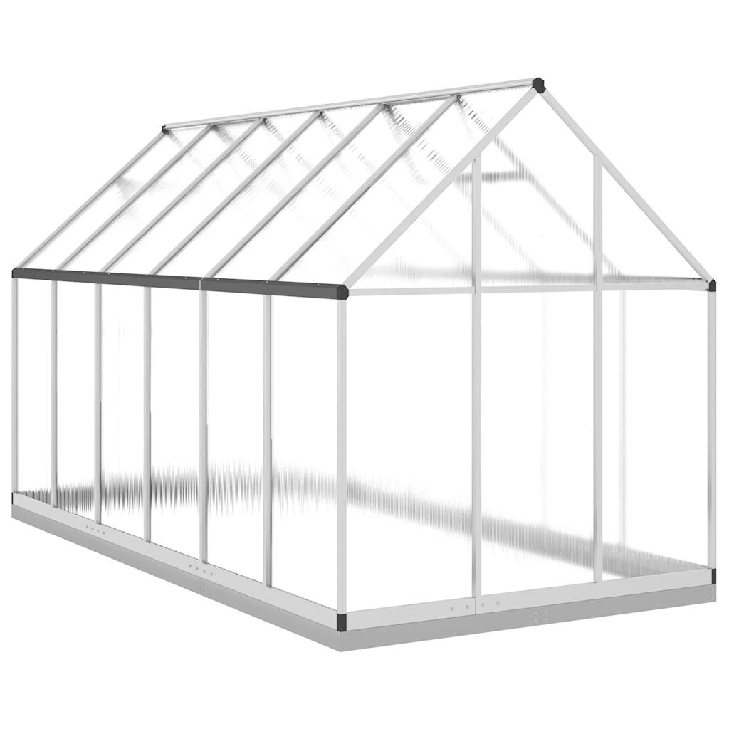 Greenhouse with Base Frame Silver 334x169x202 cm Aluminium