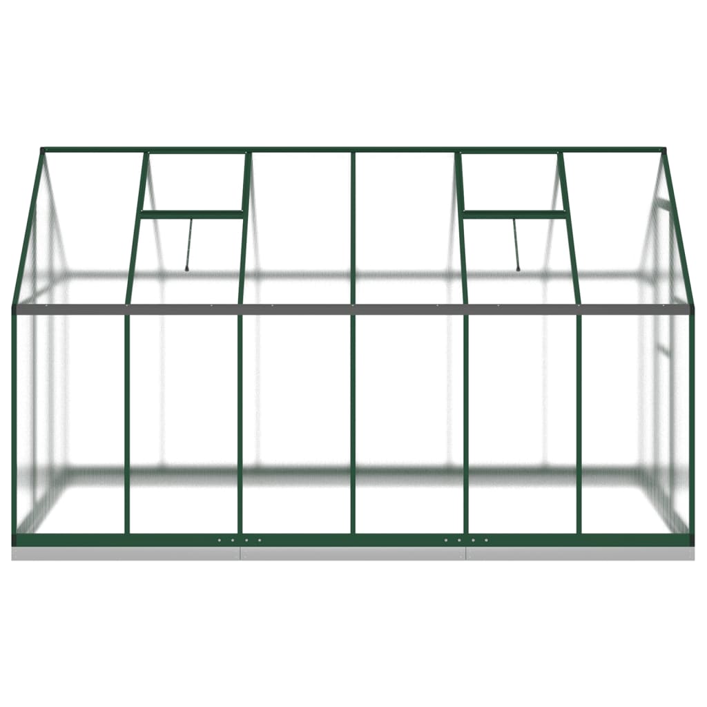 Greenhouse with Base Frame Green 334x169x202 cm Aluminium