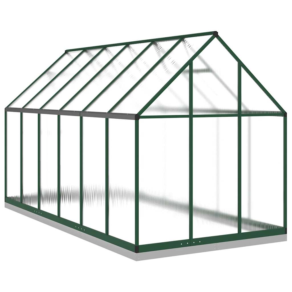 Greenhouse with Base Frame Green 334x169x202 cm Aluminium