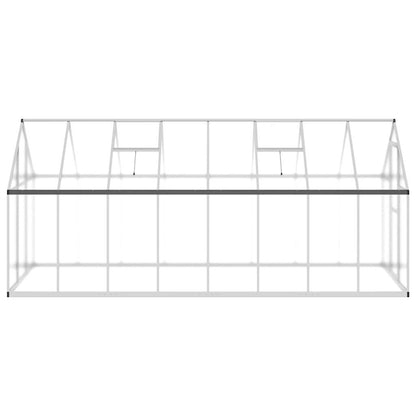 Greenhouse with Base Frame Silver 445x169x195 cm Aluminium