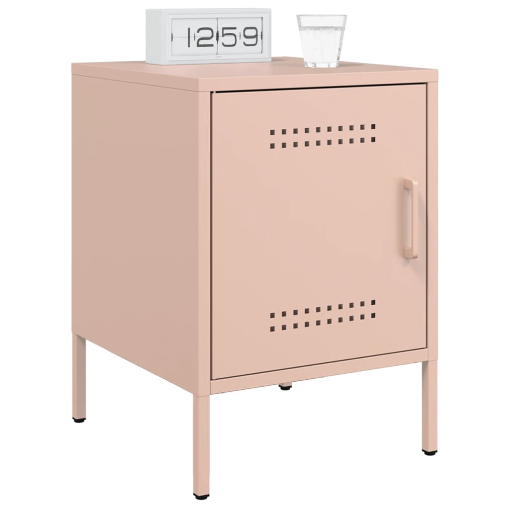 Bedside Cabinets 2 pcs Pink 36x39x50.5 cm Steel