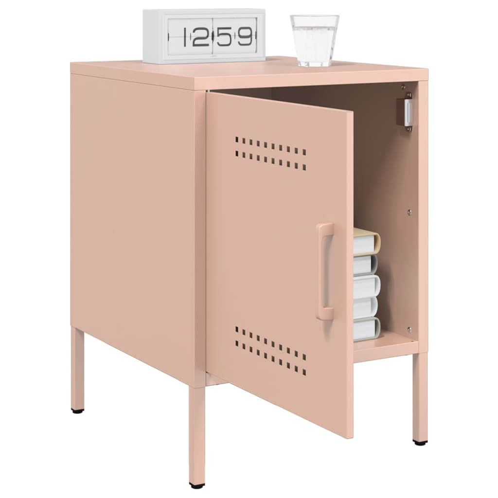 Bedside Cabinets 2 pcs Pink 36x39x50.5 cm Steel