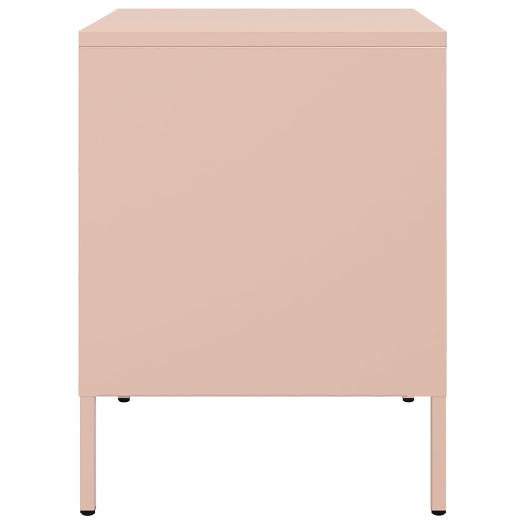 Bedside Cabinets 2 pcs Pink 36x39x50.5 cm Steel