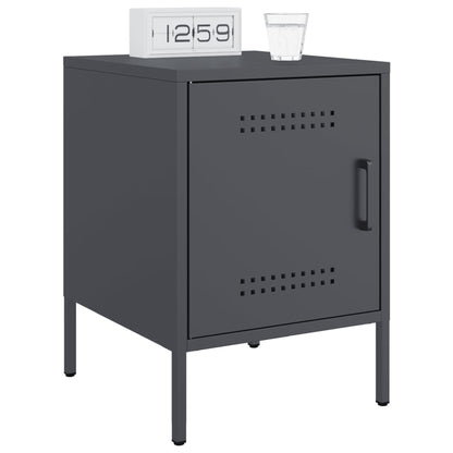 Bedside Cabinet Anthracite 36x39x50.5 cm Steel