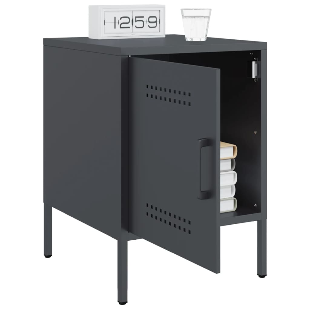 Bedside Cabinet Anthracite 36x39x50.5 cm Steel