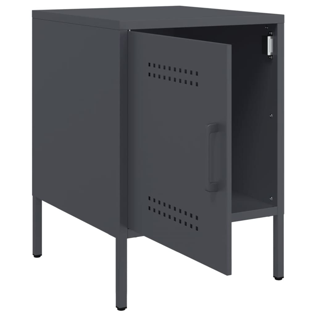 Bedside Cabinet Anthracite 36x39x50.5 cm Steel