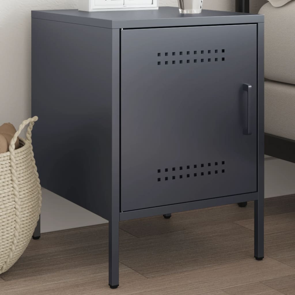 Bedside Cabinet Anthracite 36x39x50.5 cm Steel