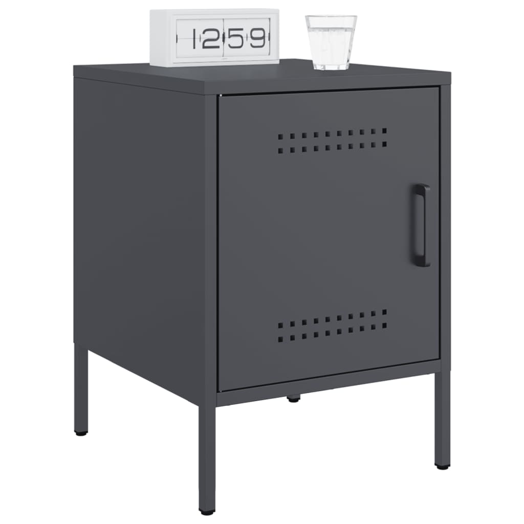 Bedside Cabinets 2 pcs Anthracite 36x39x50.5 cm Steel