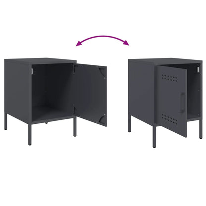 Bedside Cabinets 2 pcs Anthracite 36x39x50.5 cm Steel