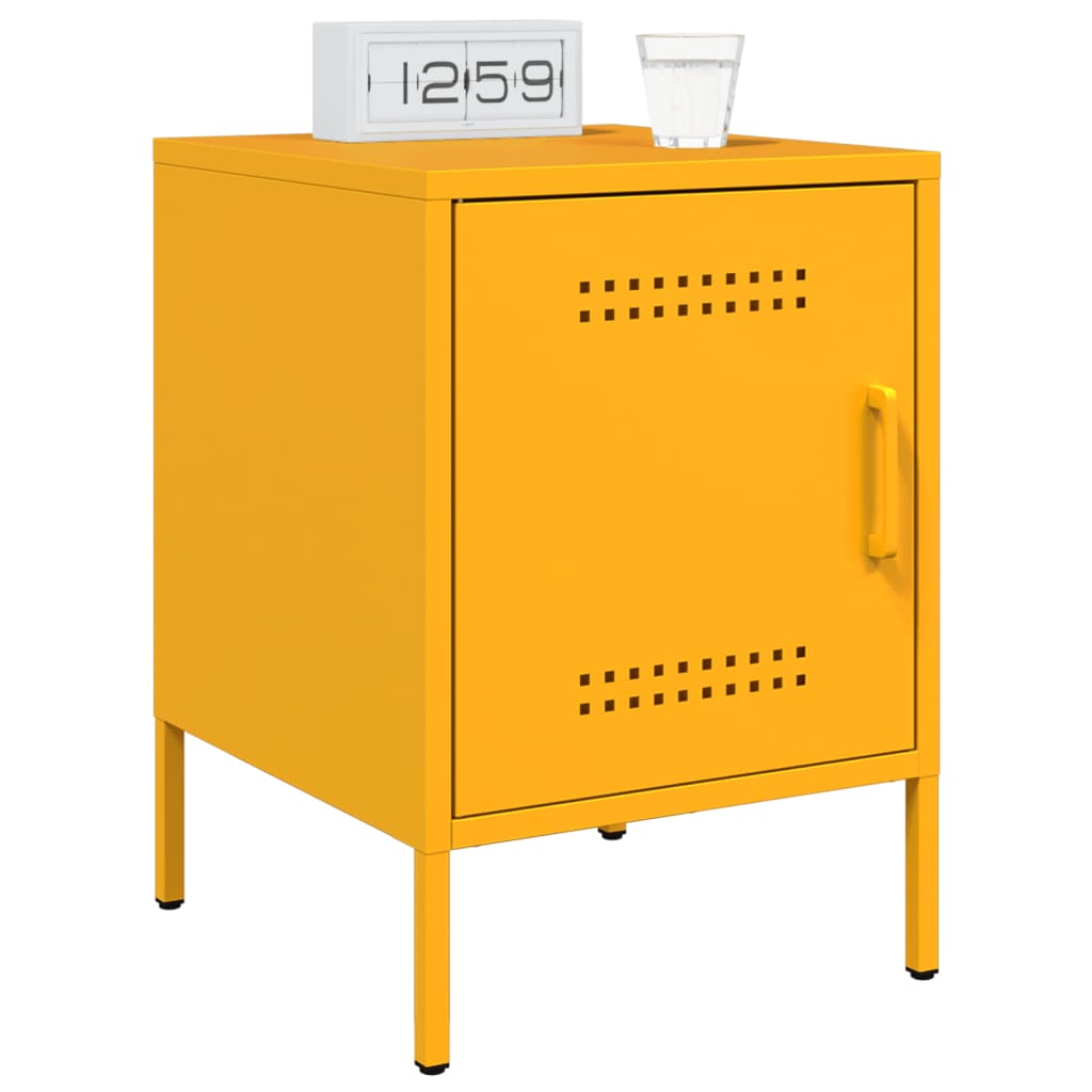 Bedside Cabinet Mustard Yellow 36x39x50.5 cm Steel