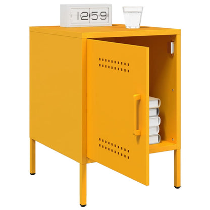 Bedside Cabinet Mustard Yellow 36x39x50.5 cm Steel