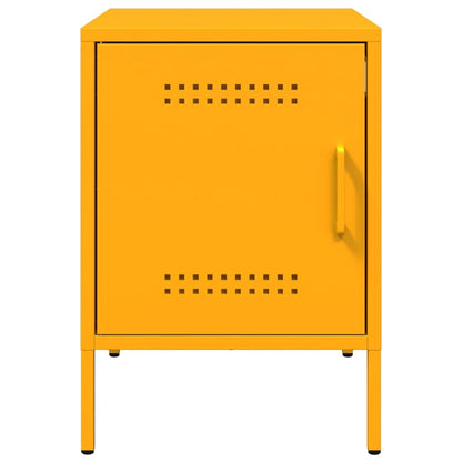 Bedside Cabinet Mustard Yellow 36x39x50.5 cm Steel