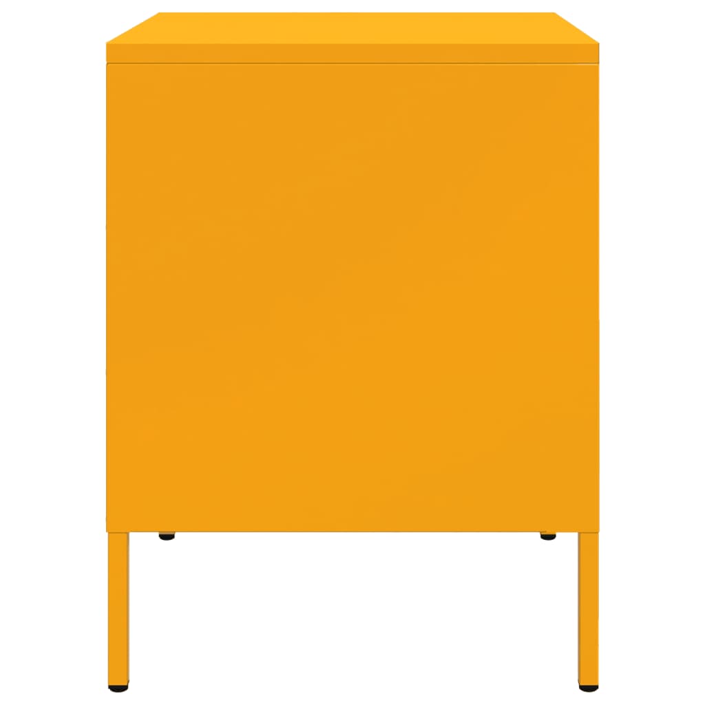 Bedside Cabinet Mustard Yellow 36x39x50.5 cm Steel