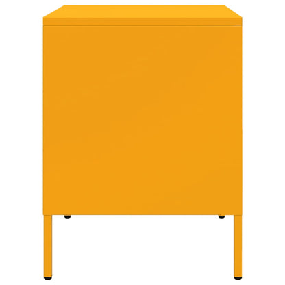 Bedside Cabinet Mustard Yellow 36x39x50.5 cm Steel