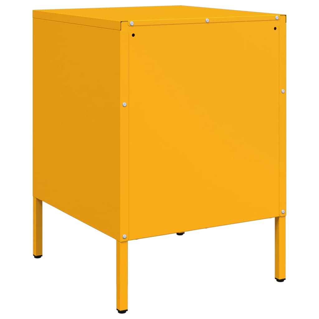 Bedside Cabinet Mustard Yellow 36x39x50.5 cm Steel