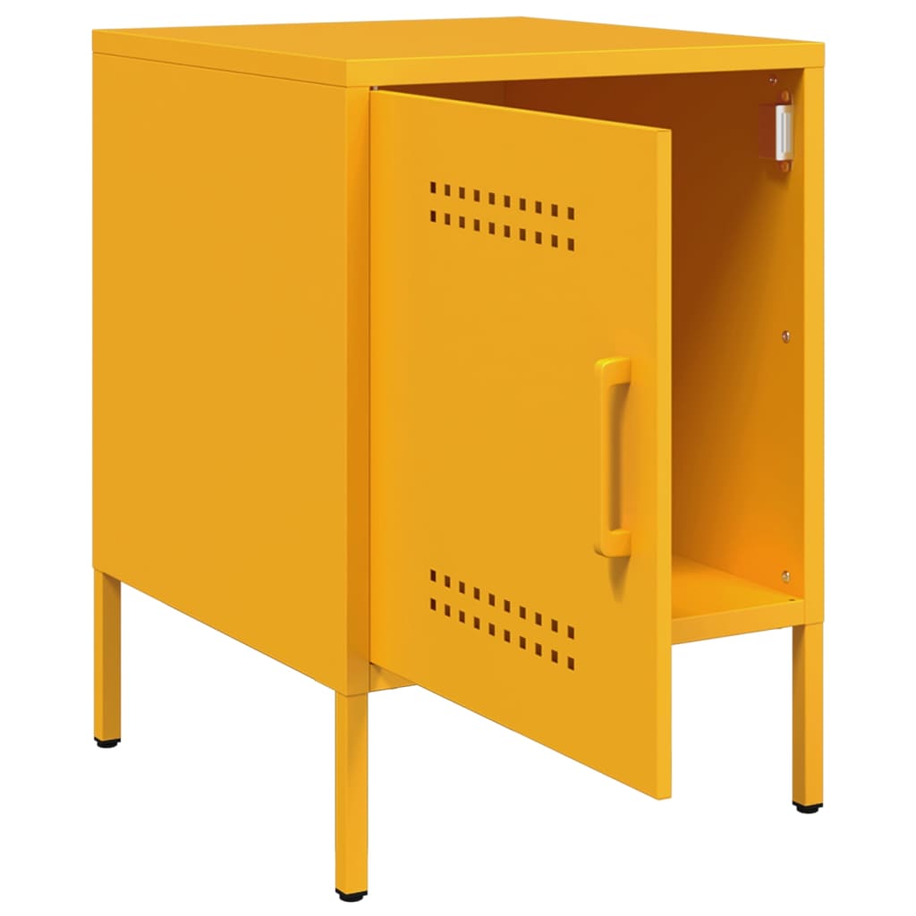 Bedside Cabinet Mustard Yellow 36x39x50.5 cm Steel