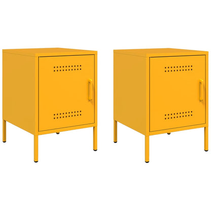 Bedside Cabinets 2 pcs Mustard Yellow 36x39x50.5 cm Steel