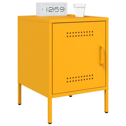 Bedside Cabinets 2 pcs Mustard Yellow 36x39x50.5 cm Steel