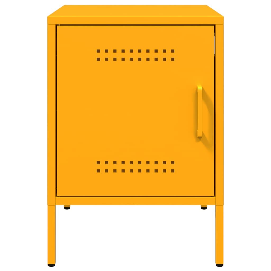 Bedside Cabinets 2 pcs Mustard Yellow 36x39x50.5 cm Steel