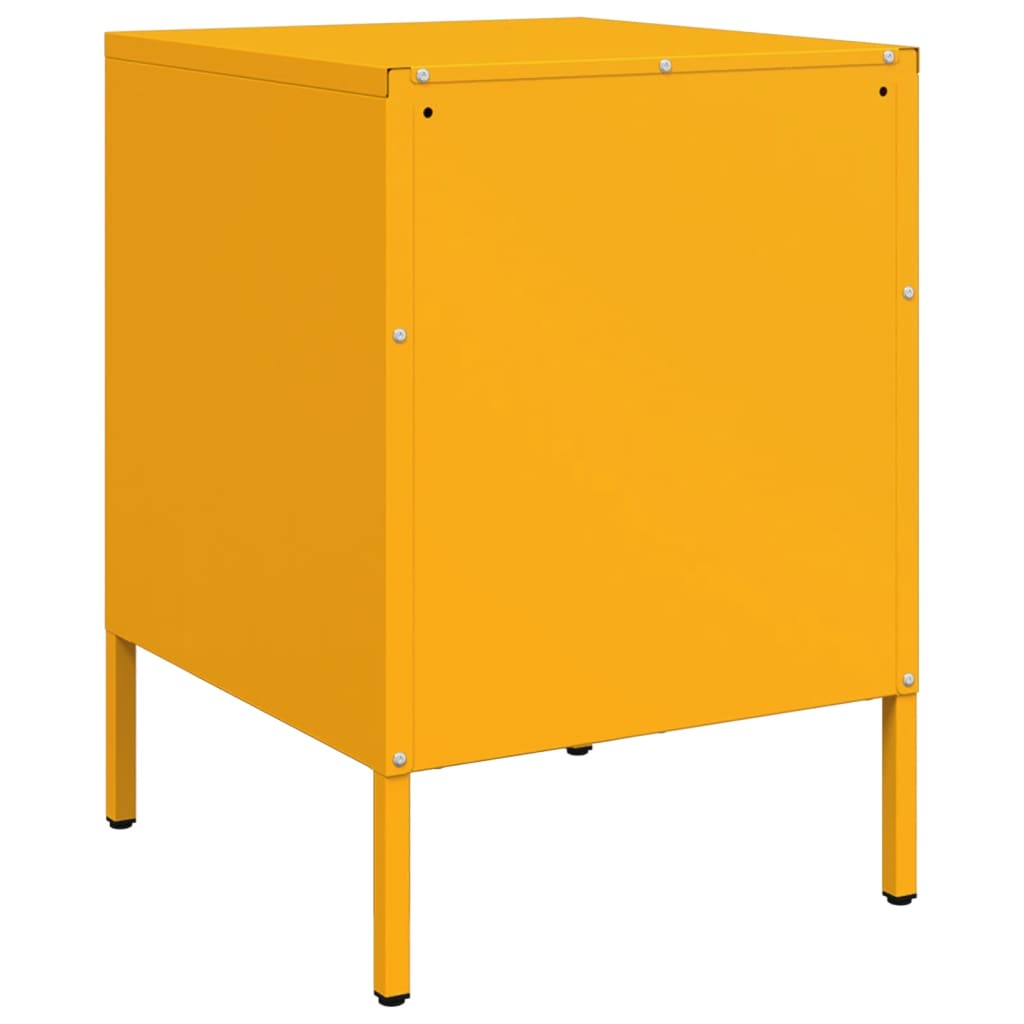 Bedside Cabinets 2 pcs Mustard Yellow 36x39x50.5 cm Steel