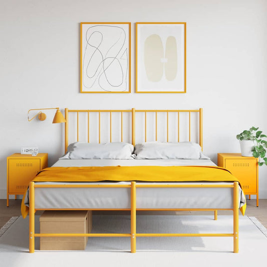 Bedside Cabinets 2 pcs Mustard Yellow 36x39x50.5 cm Steel