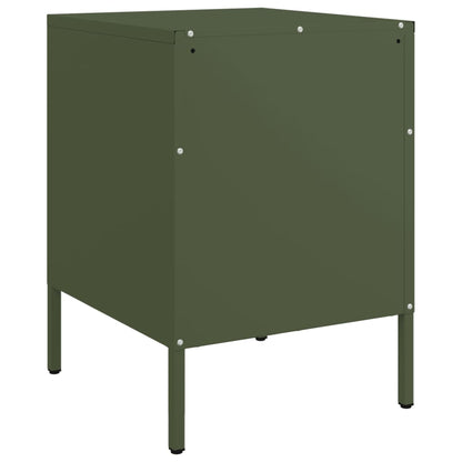 Bedside Cabinet Olive Green 36x39x50.5 cm Steel