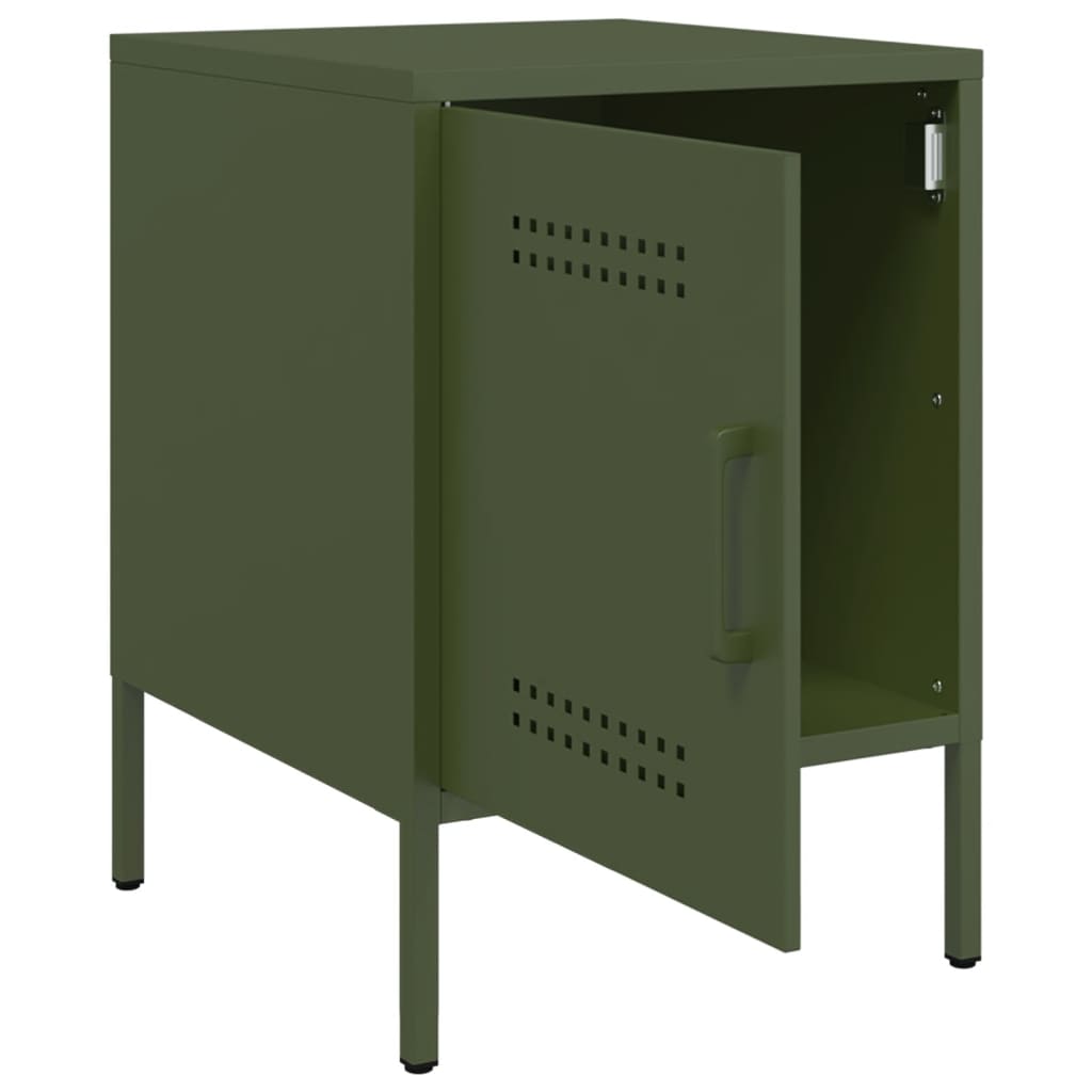 Bedside Cabinet Olive Green 36x39x50.5 cm Steel