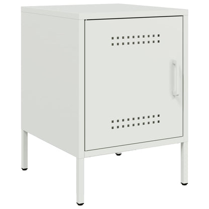 Bedside Cabinet White 36x39x50.5 cm Steel